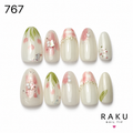 767 ネイルチップ ミルキーフラワー チューリップ パール オーバル ミディアム RAKU