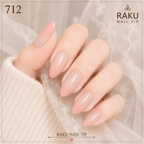 712 ネイルチップ パステルピンク グラデーション オーバル ミディアム 透明感 ナチュラル 大人可愛い オフィス 10枚セット RAKU