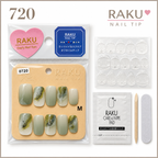 720 ネイルチップ オリーブグリーン ニュアンス スクエアオフ ミディアム ラメ 上品 大人可愛い 10枚セット RAKU